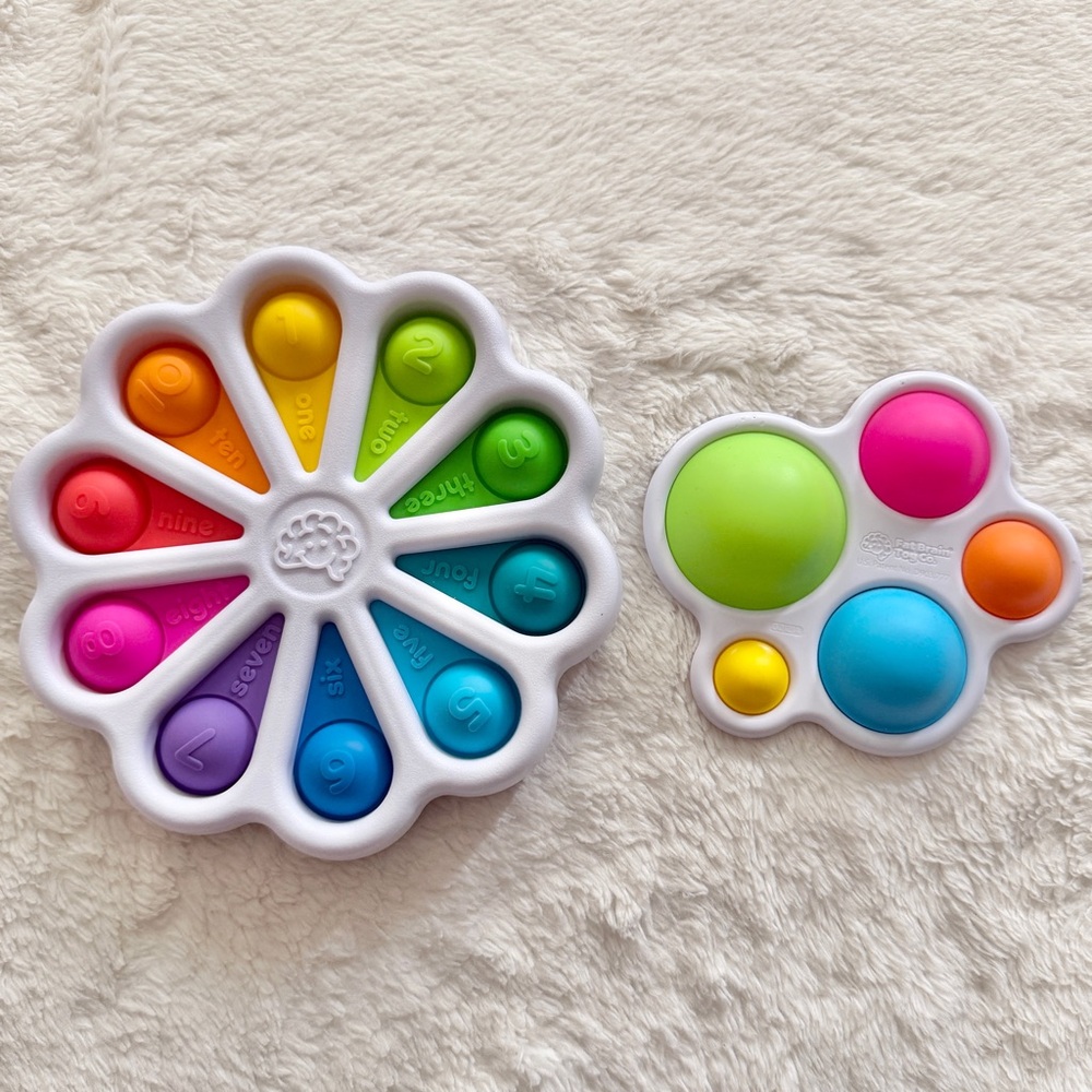 Fat Brain Toys Dimpl Popper Sensory Toys Set of 2 Counting Rainbow Colors